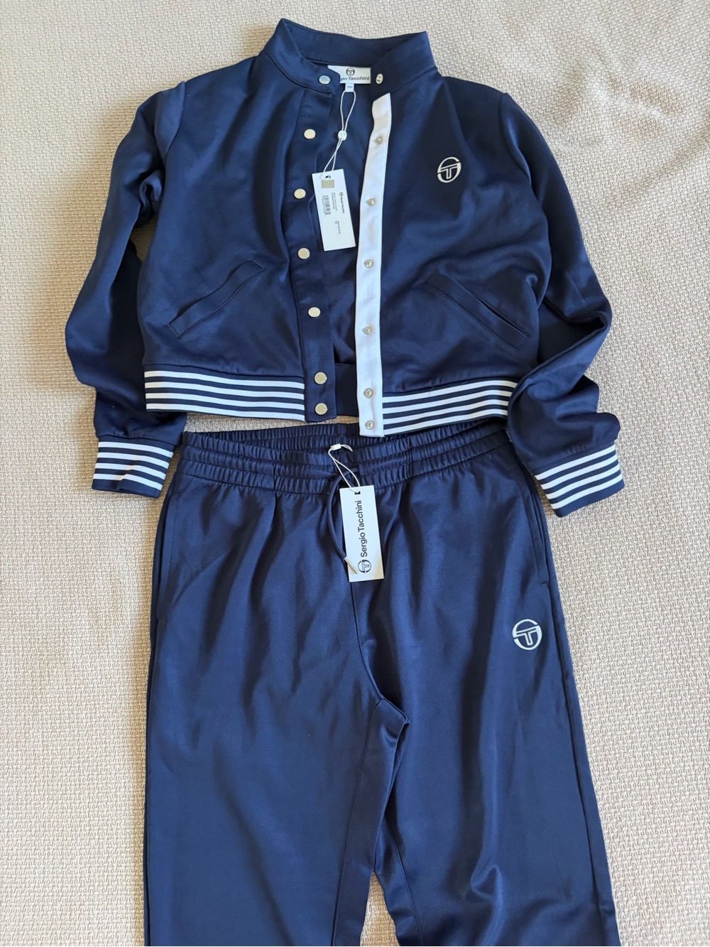 Sergio Tacchini Navy and White Track Jacket & Joggers New size S/M